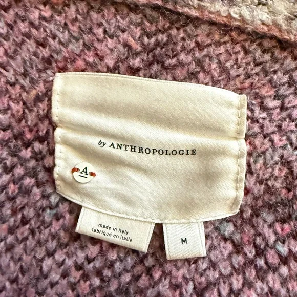 Anthropologie Jacquard Cocoon Cardigan Sweater Pink Cream Floral Bohemian Indie - Picture 7 of 10